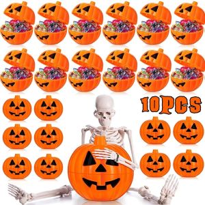 10Pcs Halloween Pumpkin Candy Jar Plastic Mini Pumpkin Storage Boxes for Snacks Children Party Trick or Treat Gift Blind Boxes