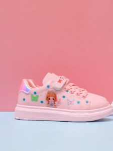 LJMOFA Girls Sneaker Cute Pattern for Outdoor and School Play Sports Shoes for Kids