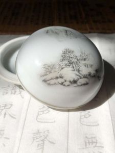 Small Size Blue Large Size Ink Seal Box Storage Gift Box for Calligraphy And Painting Porcelain Cylinder from Jingdezhen