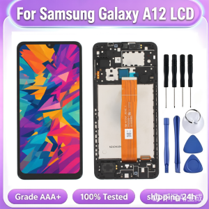 LCD Screen Display For Samsung Galaxy A12 A125F A125M A125U Touch Screen Assembly Replacement Screen Digitizer with Frame Tools