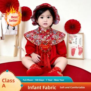 Princess Style Baby Girl Romper Skirt Set Full Moon Hundred Days Celebration Clothes Cotton Lycra Elastic Fiber Thickened