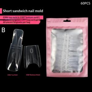 EELHOE | 60/240/300 Pcs Sandwich Nail Forms 15 Size Oval Extension Dual Form No Paper Forms Needed For Easy Nail Extensions