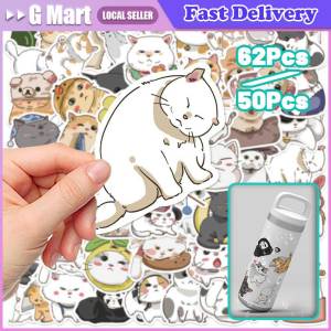⭐【LazTop Seller】Cat Stickers 50/62PCS Cartoon Cute Funny Cat Animal Kitty Graffiti Sticker Bike Skateboard Car Helmet Notebook Computer Kids Toy Sticker