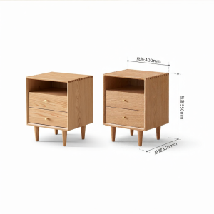 YUANSHI YUANSU | Solid Wood Modern Oak Bedside Cabinet