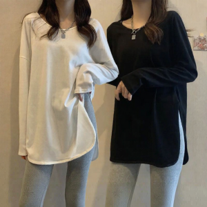 Lieoyuarn | Plus Size Warm Womens Base Layer Top Autumn Winter Long Sleeve Loose