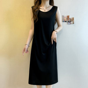 AIYITI | Spring Slim Fit Loose Large Size Black Tank Dress