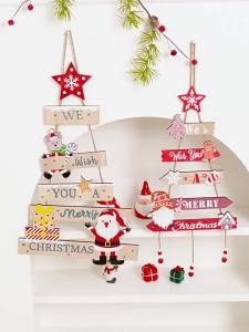 Christmas Door Hanger Decor Santa Claus Snowman Hanging Ornaments for Holiday Door Wall Decoration复制
