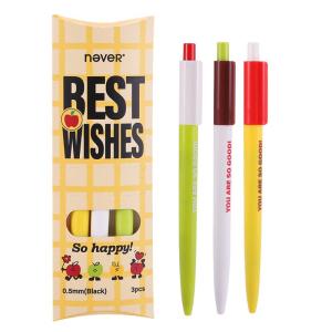 NEVER | Quick-Dry Push Button Aesthetic Ballpoint Pen