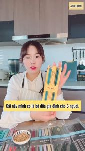 Bộ đũa sợi thủy tinh cho cả gia đình kết hợp người lớn và trẻ em kháng khuẩn chống ẩm mốc chống trượt DA06