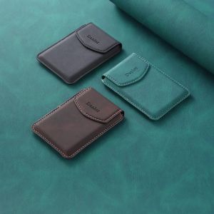 EUCAGR Ultra-Thin Magnetic Synthetic Leather Card Holder Wallet Slim Design with Cash Pocket Magnetic Closure Credit/ID Cards