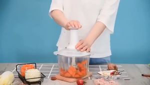 Manual Hand Press Food Processor Multifunction Gourmet Cuisine Hand Pat Chopper Meat Blender Grinder Press Cutter