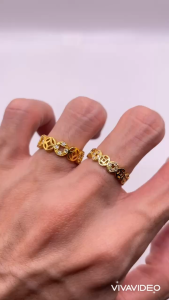 Nhẫn kim tiền titan đính đá bền màu Nhẫn nữ đẹp kiểu dáng kim tiền chất liệu bằng titan mã 49 trangsucmoiluatuoi.RIN