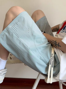 Quần Short Thể Thao Dopamine Cho Nam Mùa Hè Ngoài Trời Đục Lỗ Thoáng Khí Mỏng Năm Điểm Quần Lụa Băng Nhanh Khô Bãi Biển