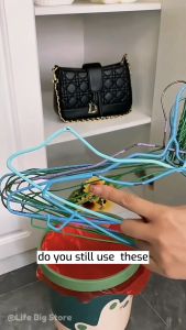 Hangers Premium Stainless SteelAnti Slip Hanger Baju Penyangkut Plastic ClothesCoat Hanger 10 untuk satu set 衣架