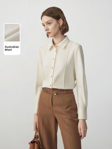 LANCY FROM 25 | Commuter Elegant Wool Shirt Long Sleeve