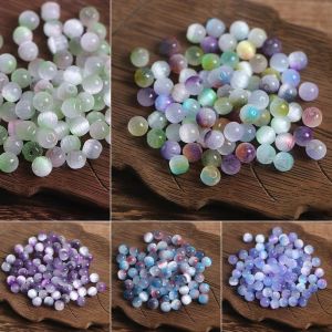 6mm Double Color Cat Eye Brushed Glass Beads Handmade DIY Bead Loose Bead Bracelet Necklace Jewelry
