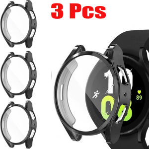 3PCS Case for Samsung Galaxy Watch 4 5 6 7 40mm 44mm Protector Cover Coverage Silicone TPU Bumper Screen Protection Accessories