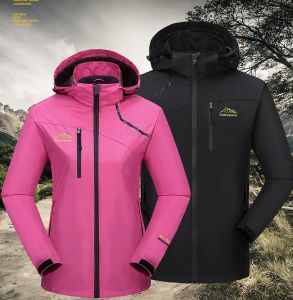 HOLA Men Women Hiking Jacket Waterproof Camping Trekking Climbing Windbreaker Outdoor Softshell Rain Coat Oversized Outerwear