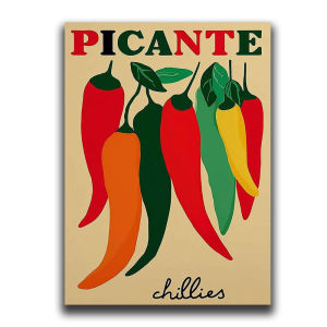 Retro Ducks and Wine Vino Posters Kitchen Food Chili Poster Canvas Print Painting Fun Dining Room Wall Decor Home Mural Cuadros