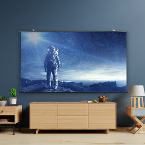 Deli Wall-Mounted Projection Screen 100 Inch HD 16:9 Portable Simple Hanging Movie Screen for Business And Education