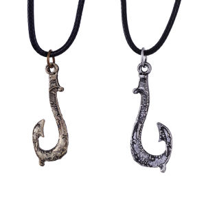 โมอาน่าฟิกเกอร์อาวุธปลาสร้อยคอหินเวทย์มนต์พวงกุญแจเชือกหนังถักทำด้วยมือของขวัญสำหรับเด็กผู้หญิง