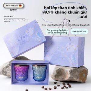 IMOGY | Cốc Giữ Nhiệt Hai Lớp Titanium Thuần Thời Trang