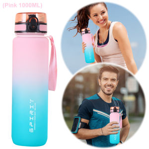 500-1000ml Frosted Water Bottle Leakproof Fitness Sports Water Bottle Large Capacity Gradient Water Cup for Fitness Gym Outdoor