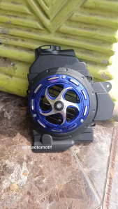 Cover Tutup Radiator Kipas Vario 110 Karbu Techno Set Spinner Sabit PNP Vario 110 Karbu 2006-2013 Biru