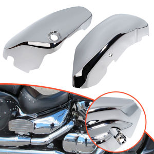Motorcycle Chrome Battery Side Cover For Suzuki Boulevard Voluisa C50 VL400 VL800 2005-2017 Left Right Fairing Protector