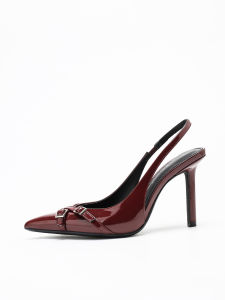 Ladies Fashion Elegant Patent Leather Pointed-Toe Stilettos Comfortable Simple and Versatile Thin High Heels