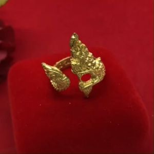 แหวนทองเหลืองแท้ พญานาคตัดลาย ฟรีไซส์ สามารถปรับขนาดได้ งานดิบไม่ได้ชุบ ทองเหลืองโบราณ เสริมโชค เสริมบารมี ใส่อาบน้ำได้