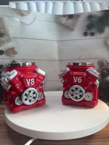 V6 V8 Engine Coffee Mug Unique Design Mug for Men Mechanic Coffee Mug for Car Lovers Gift Cup for Mechanics & Enthusiasts 200ml
