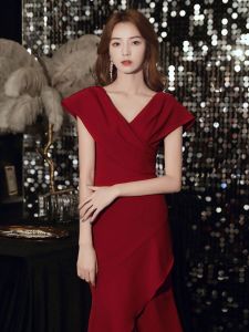 2025 New Fish Tail Wedding Dress Simple Elegant Evening Gown for Bride Short Sleeve mid Waist Polyester Cotton Blend Dress