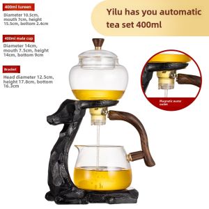 Glass Tea Set Suit Semi-Or Full-Automatic Integrated Teapot Kung Fu Tea Cup For Home Magnetic Suction Bean Bag Tea Making Handy Gadget