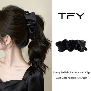 TFY | Satin Bubble Banana Clip Large Hair High Ponytail Luxury Style New 2026