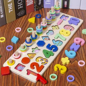 Toddler Educational Toys Number Recognition Puzzle Jigsaw Assembly Boys Girls Baby Early Education Building Blocks Plastic Toys