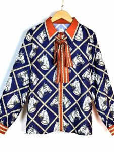 Casual Printed Loose Long Sleeved Shirt Street Style Loose Fit Printed Long Sleeve Casual Shirt for Women 18-24 Years Old