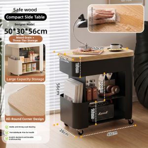 QYLIFE | Mobile Foldable Snack Storage Side Table Cart
