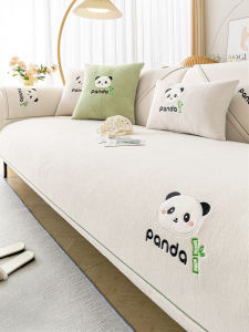 Non-Slip Sofa Cushion Cover Cartoon Design All-Season Universal Sofa Backrest Protector Snail Silk Material Machine Washable