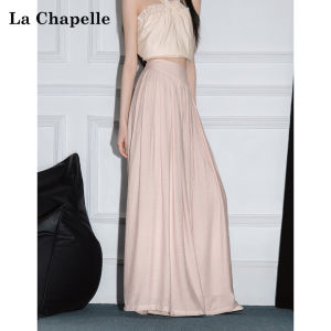 La Chapelle | Pink Flowy Wide-leg Culottes Slim-fit High-waisted
