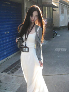 SENWA | White Strap Dress For Spring Autumn Korean Style French Elegant Inner Wear New