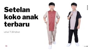 Setelan Koko Anak Alamam Lengan Pendek Usia 8-16 Tahun Lockakids New - Simpel, Elegan, dan Nyaman - Bahan Katun Madinah Fodu (Terbaru)