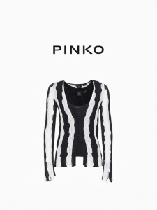 Pinko | Womens V-Neck Striped Button Knit Sweater