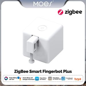 MOES Tuya ZigBee Fingerbot Plus Nút Bấm Thông Minh Điều Khiển Bằng Giọng Nói Tự Động Tương Thích Với Alexa Google Home Cho Các Công Tắc Thông Minh