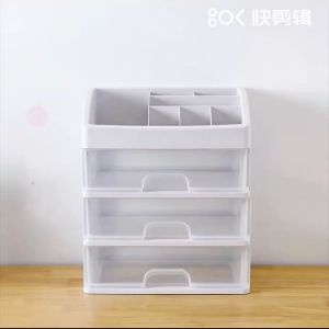 HOVELSHOP Rak Kosmetik Make Up Storage Box 3 Laci Kotak Organizer Multifungsi