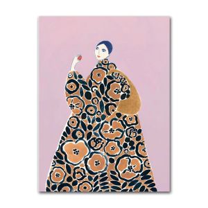 BILIBILI | Tulip Violets Abstract Poster Woman Coat Flower Green Light Aesthetic Prints Wall Art Canvas Painting Room Decoration