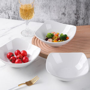 Creative Ceramic Salad Bowl with Tilted Feet Simple Home Commercial Use Four Corner Plate Popular Cold Dish Bowl Sandal Bowl