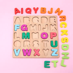 ABC Alphabet Digital Puzzle Wooden Toys Kid Matching Jigsaw Board - Alphabet Numbers Shapes Set