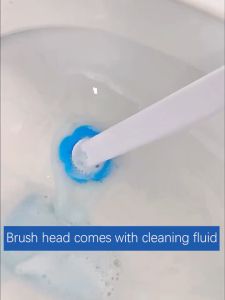 Toilet Brush set disposable toilet brush cleaning system deodorizer toilet Flush stain remover with long holder household wall mounted sponge refill tablets clean scrubbing 2in1 360 revolving  long handle japan bathroom cleaners Stain Remover tools