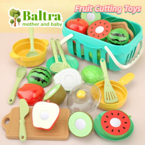 Baltra 17PCS Play House for Kids Child Fruits Cutting Toy Kitchen Food Portable Simulation Kitchen Cooking Toys